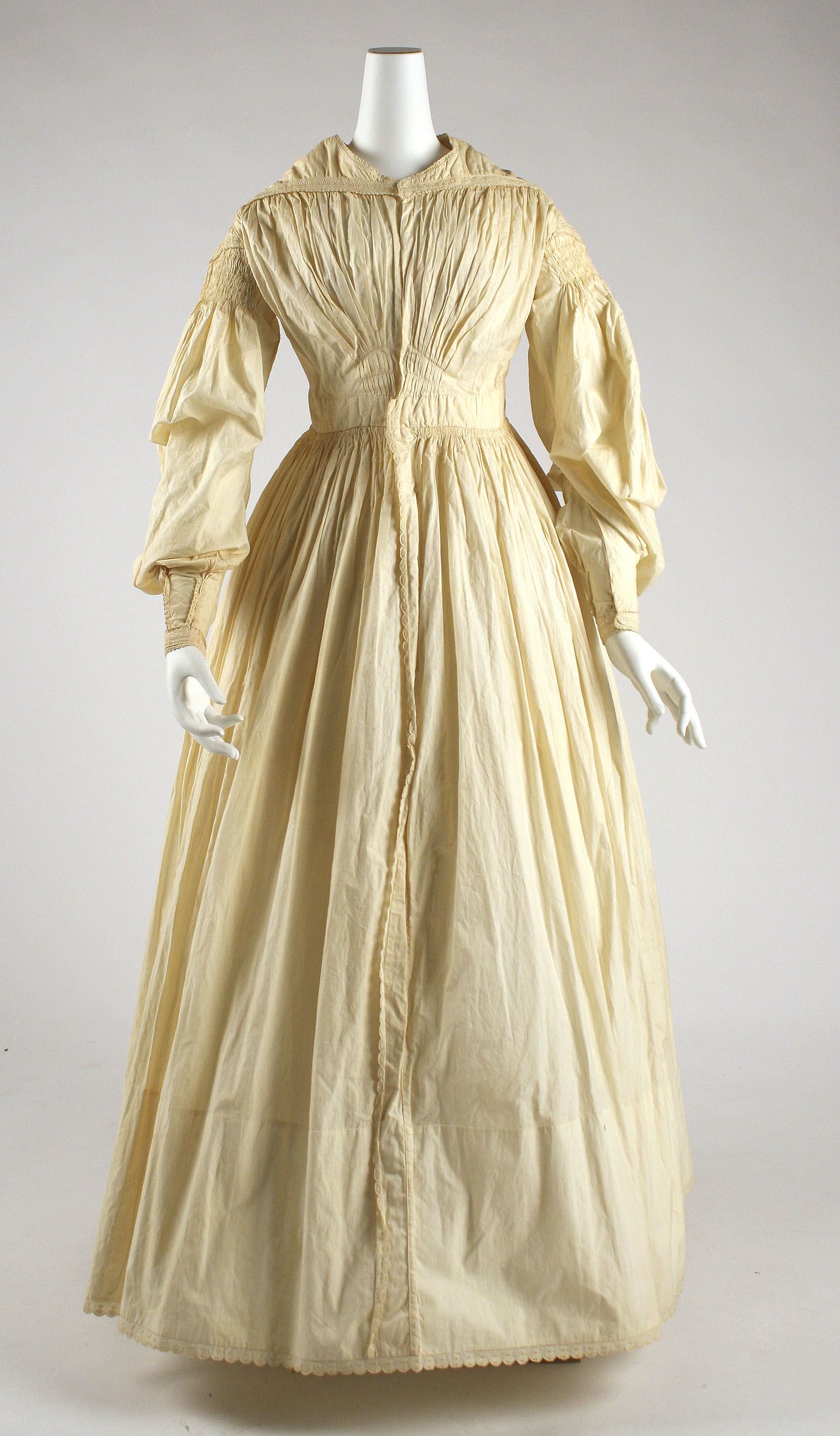 Vintage Cream Long Dress on Mannequin