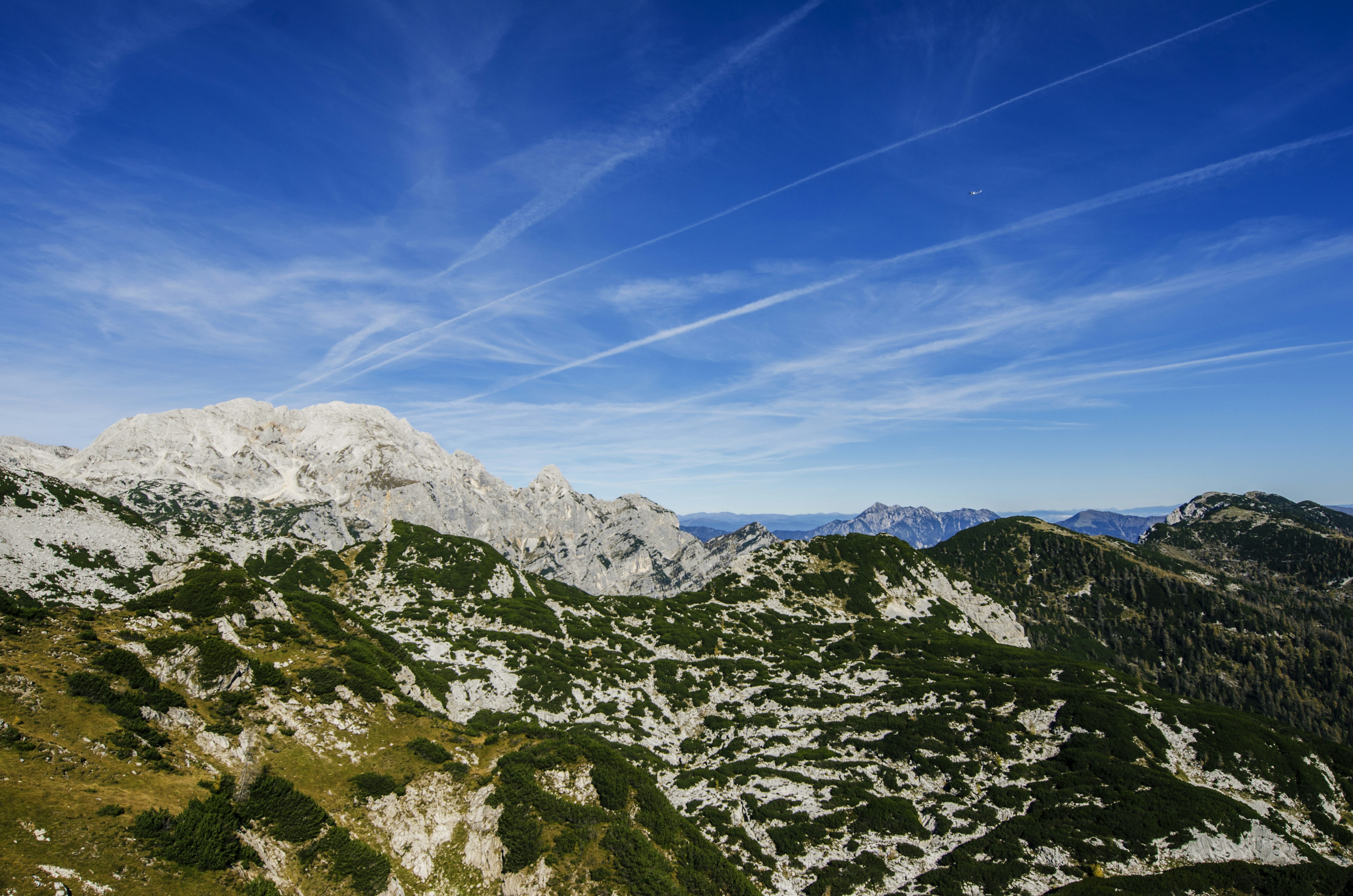 Alpine Mountains Under Blue Sky