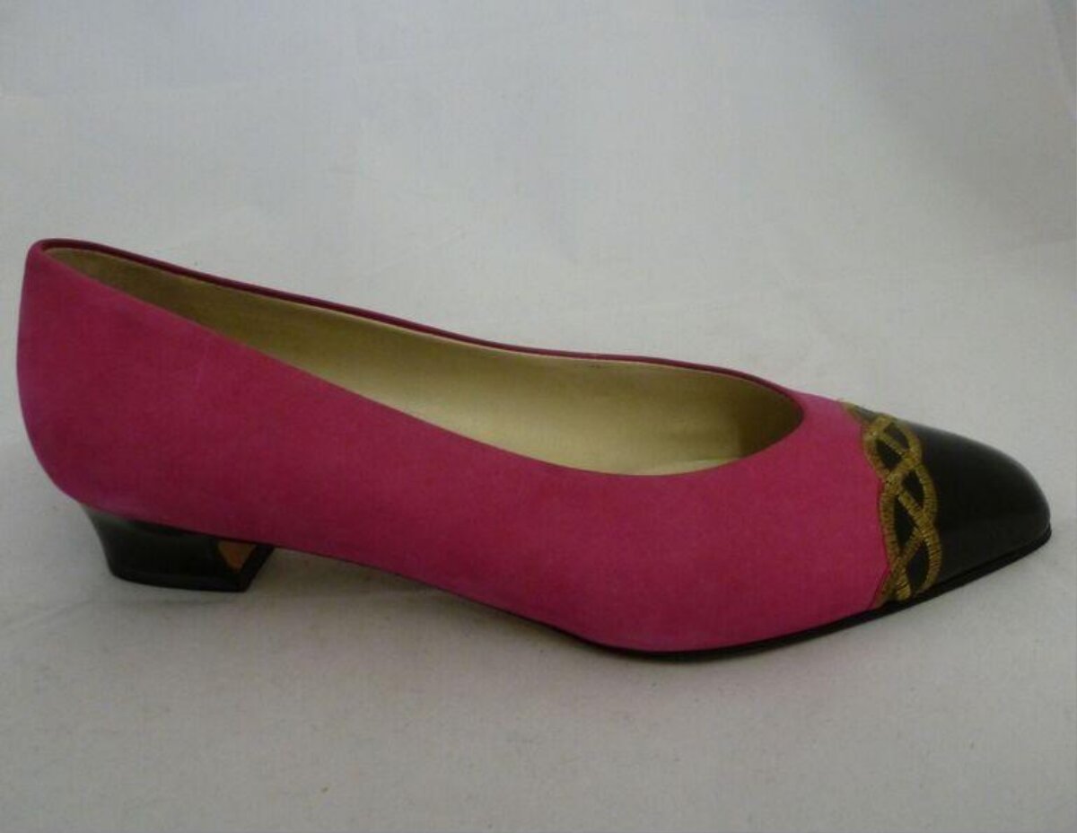 Pink Two-Tone Low Heel Pump