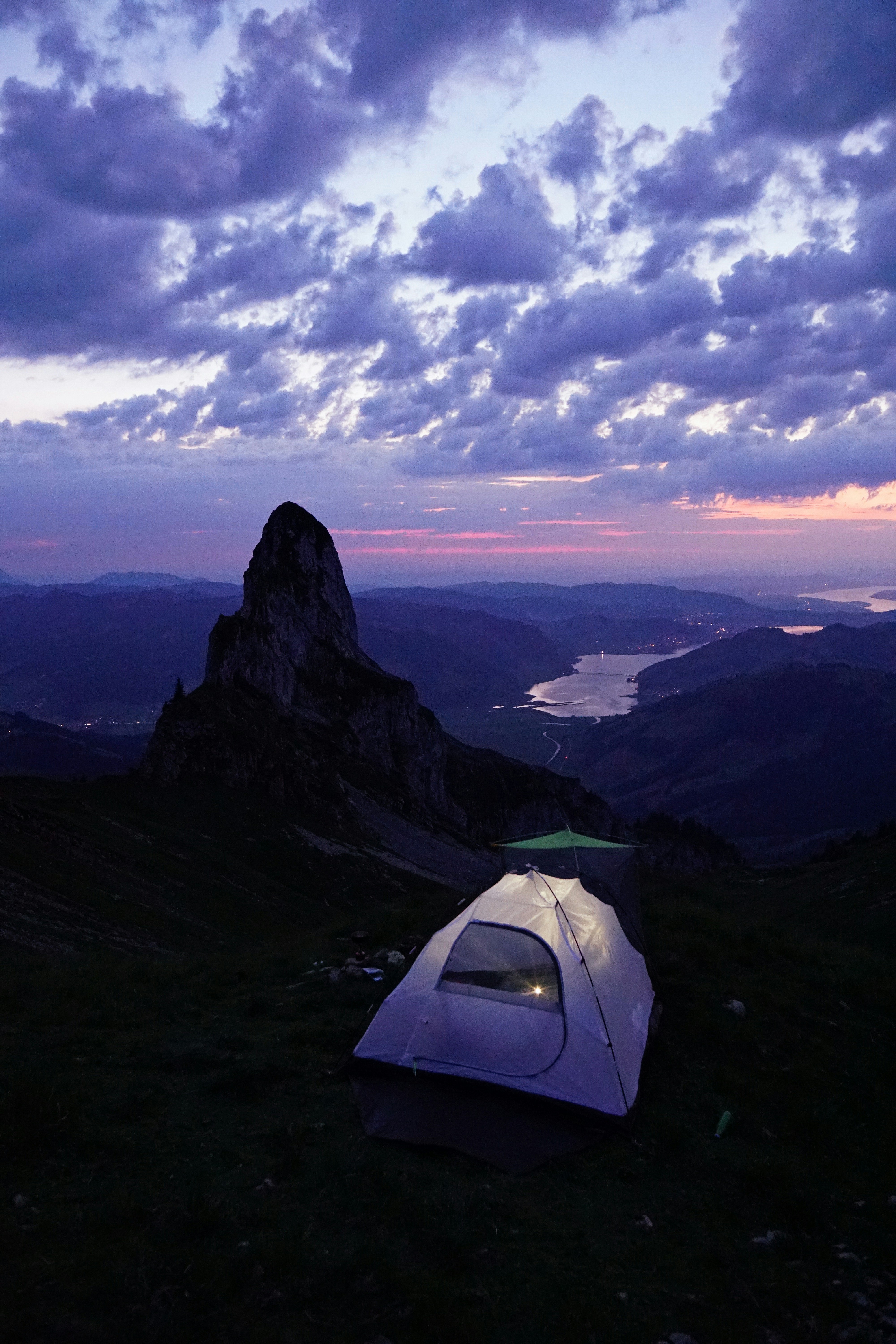 Mountain Dusk Camping View