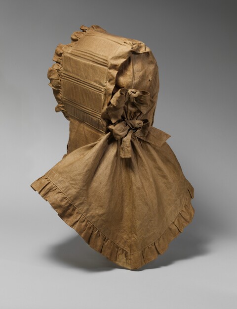 Antique Brown Ruffled Bonnet