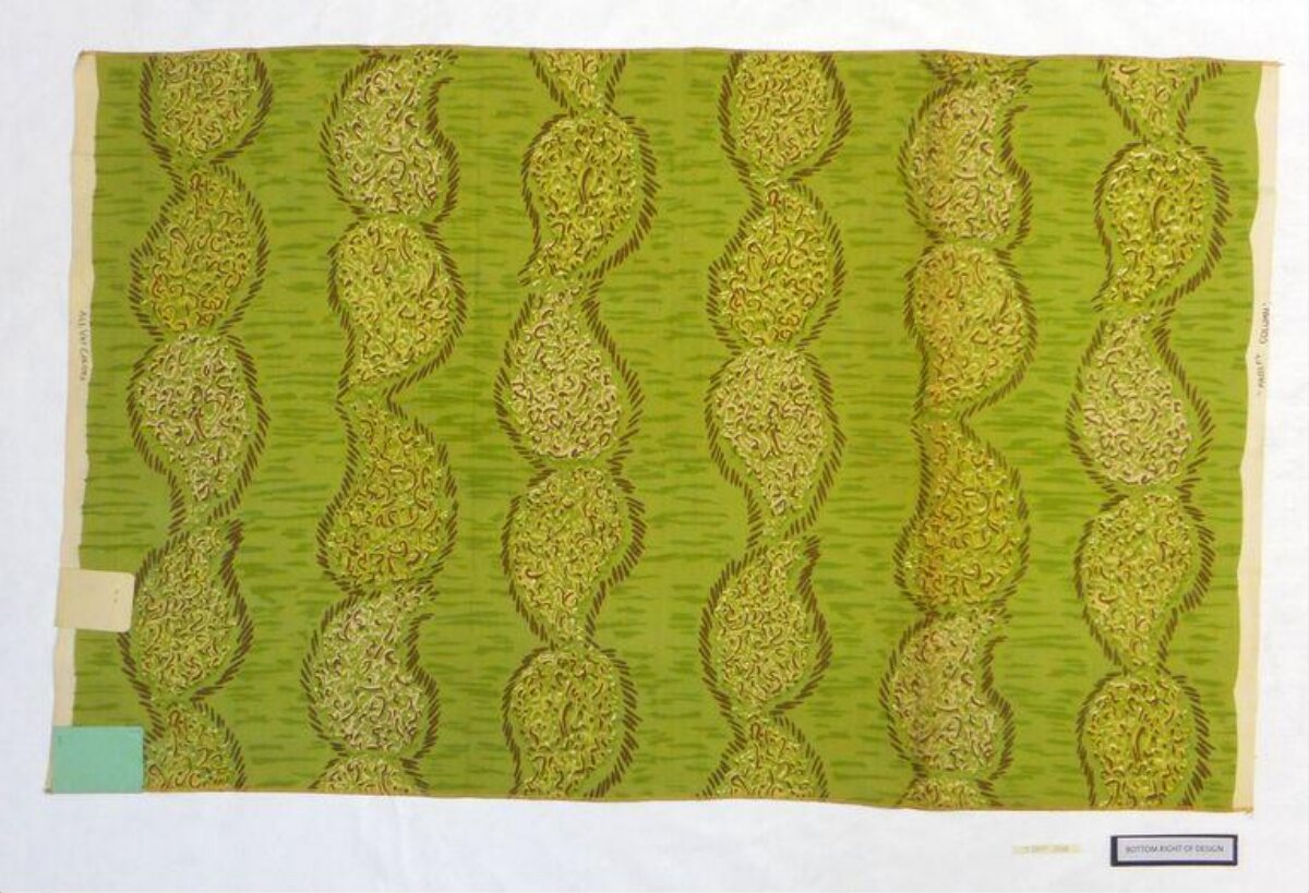 Green Paisley Patterned Textile