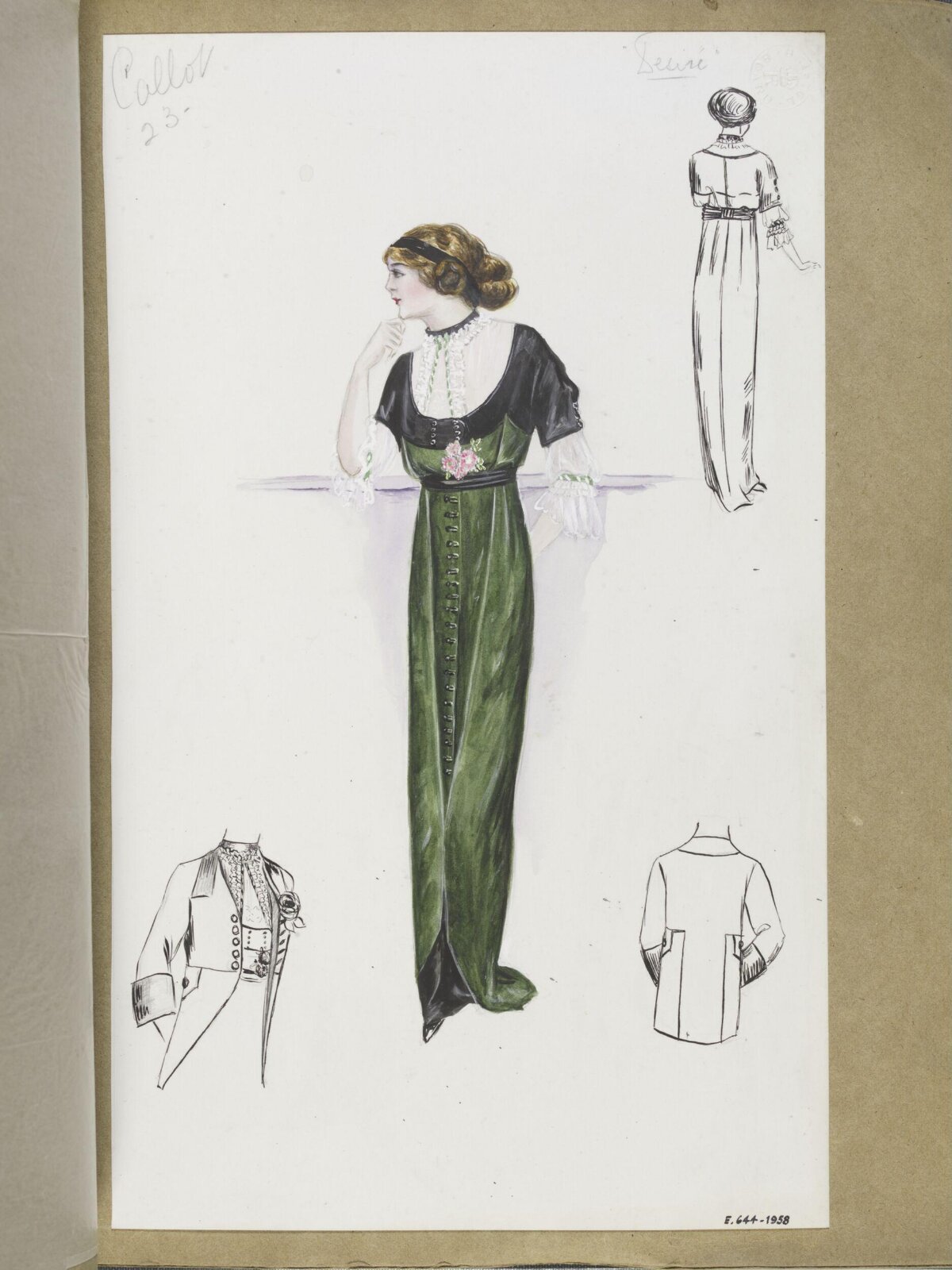 Vintage Women's Dress Fashion Sketch