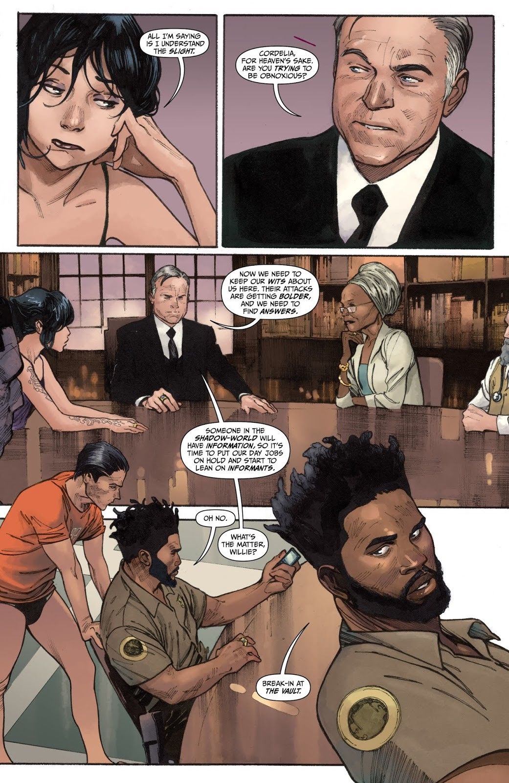 Comic Team Meeting Scene