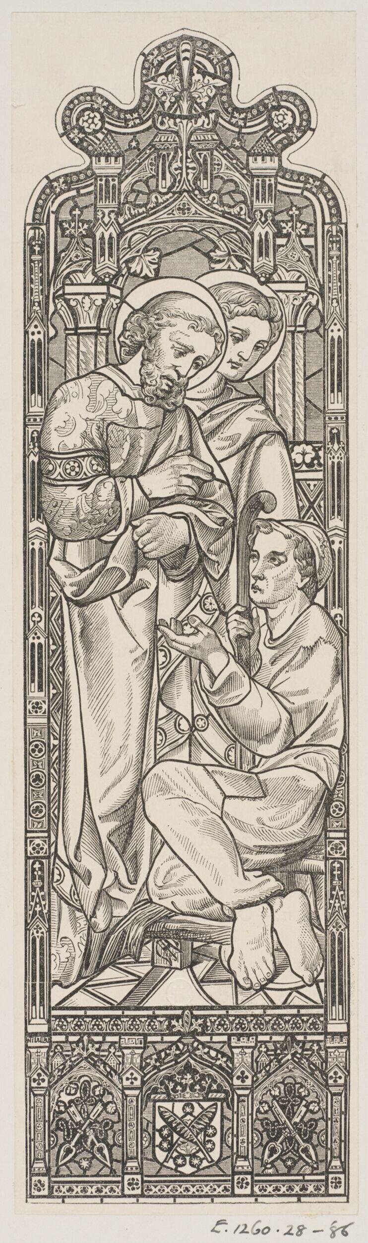 Two Saints and a Beggar Engraving