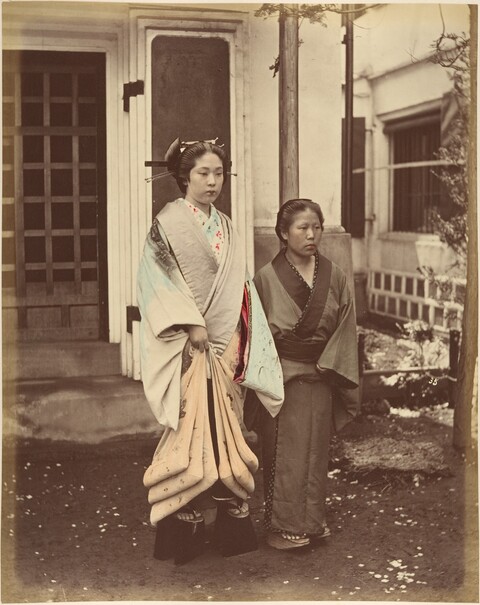 Two Japanese Women in Traditional Kimono