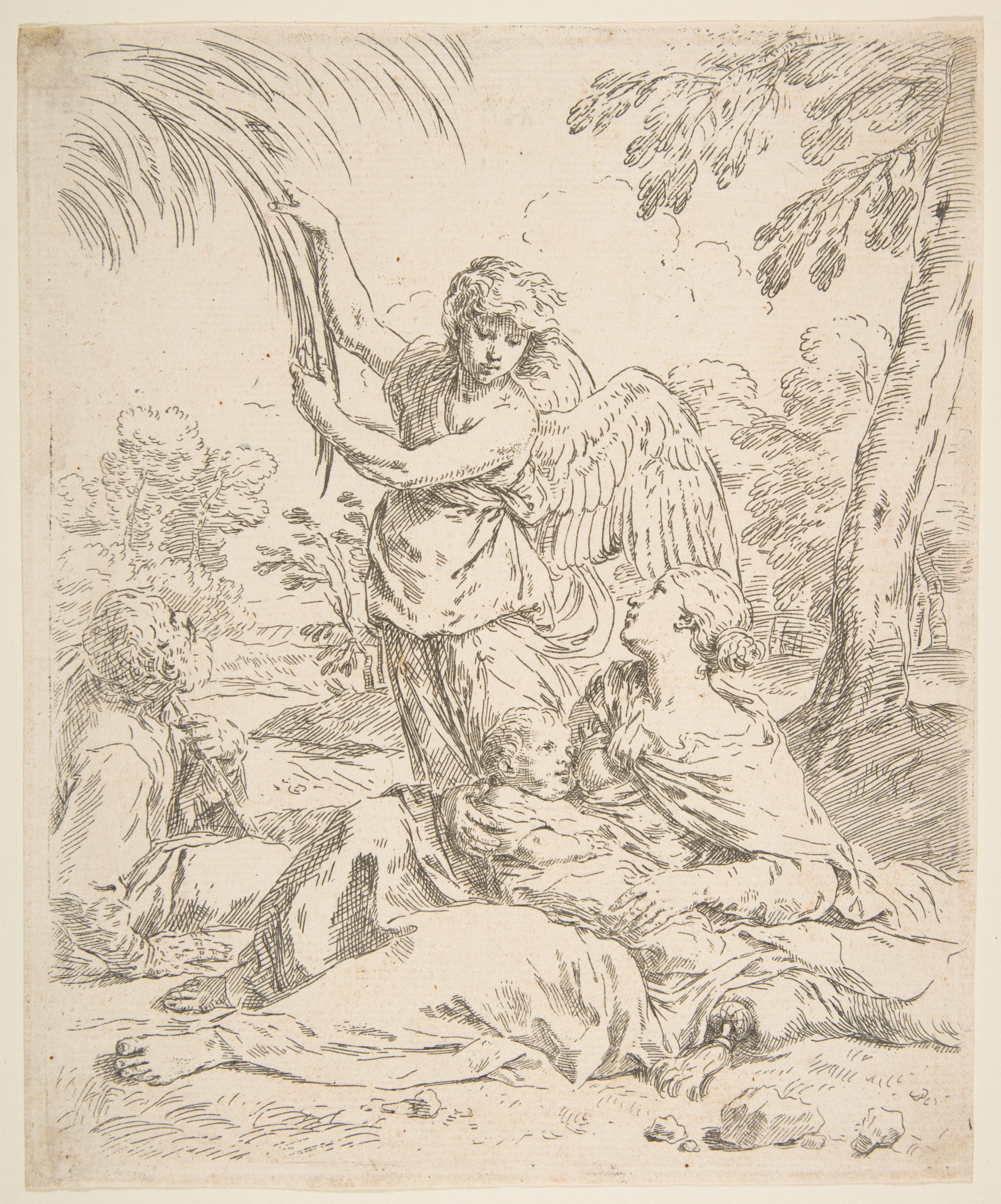 Holy Family with Attending Angel