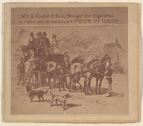 Vintage Four-in-Hand Coach Cigarette Card