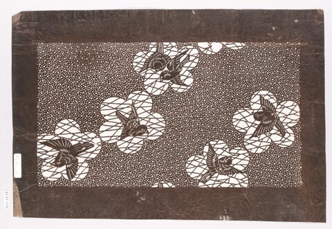 Traditional Swallow Floral Paper Stencil