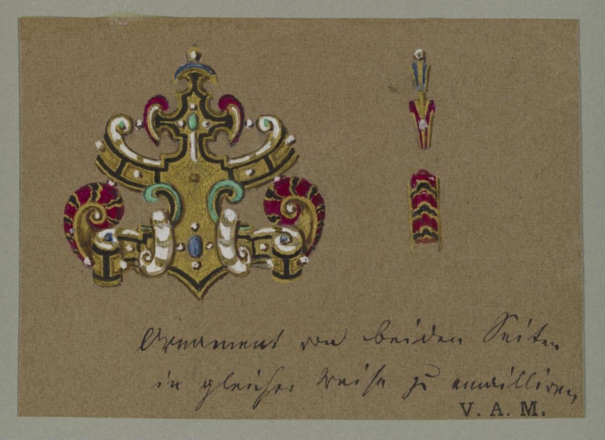 Ornate Gold Jewelry Design Sketch
