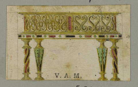 Design Sketch of Ornate Gilt Railing