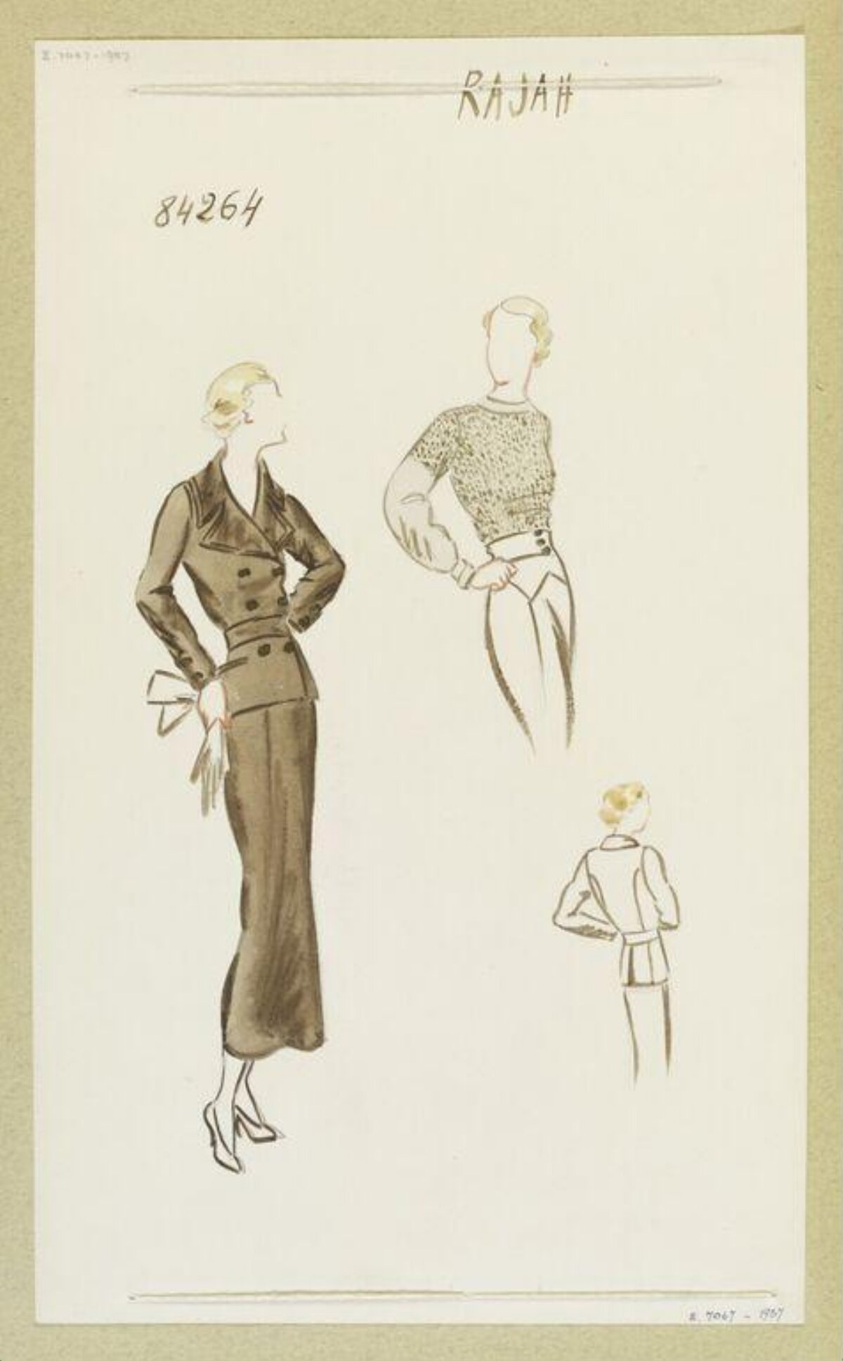 Vintage Rajah Fashion Design Sketch