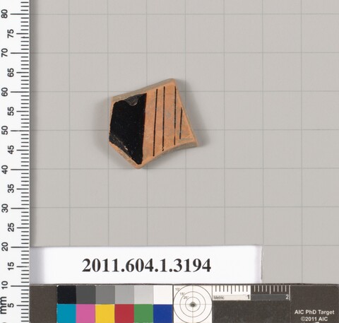 Ancient pottery shard fragment