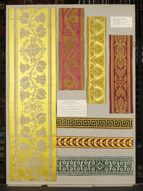 19th Century Woven Silk Border Samples