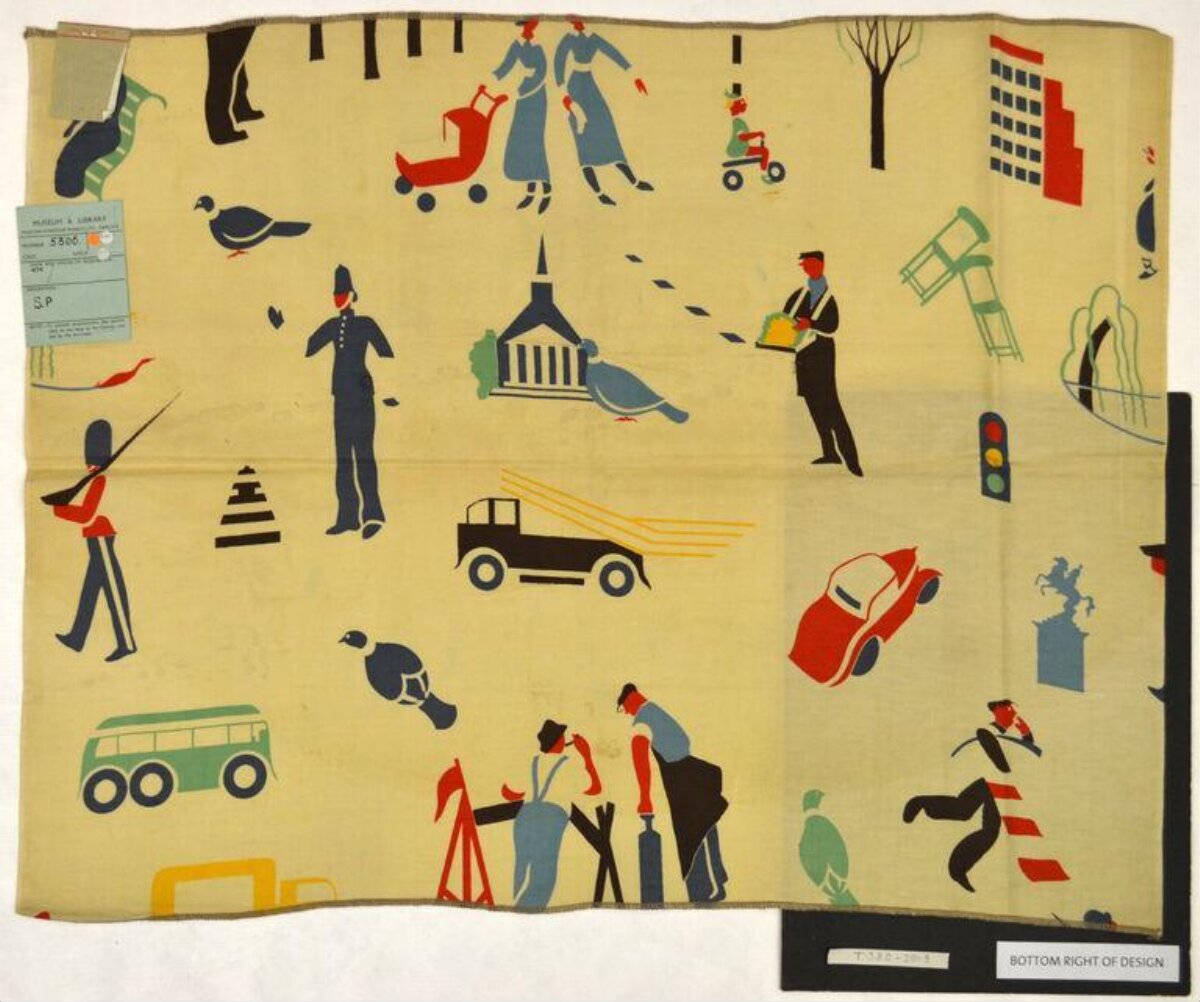 City Street Scene Textile Pattern