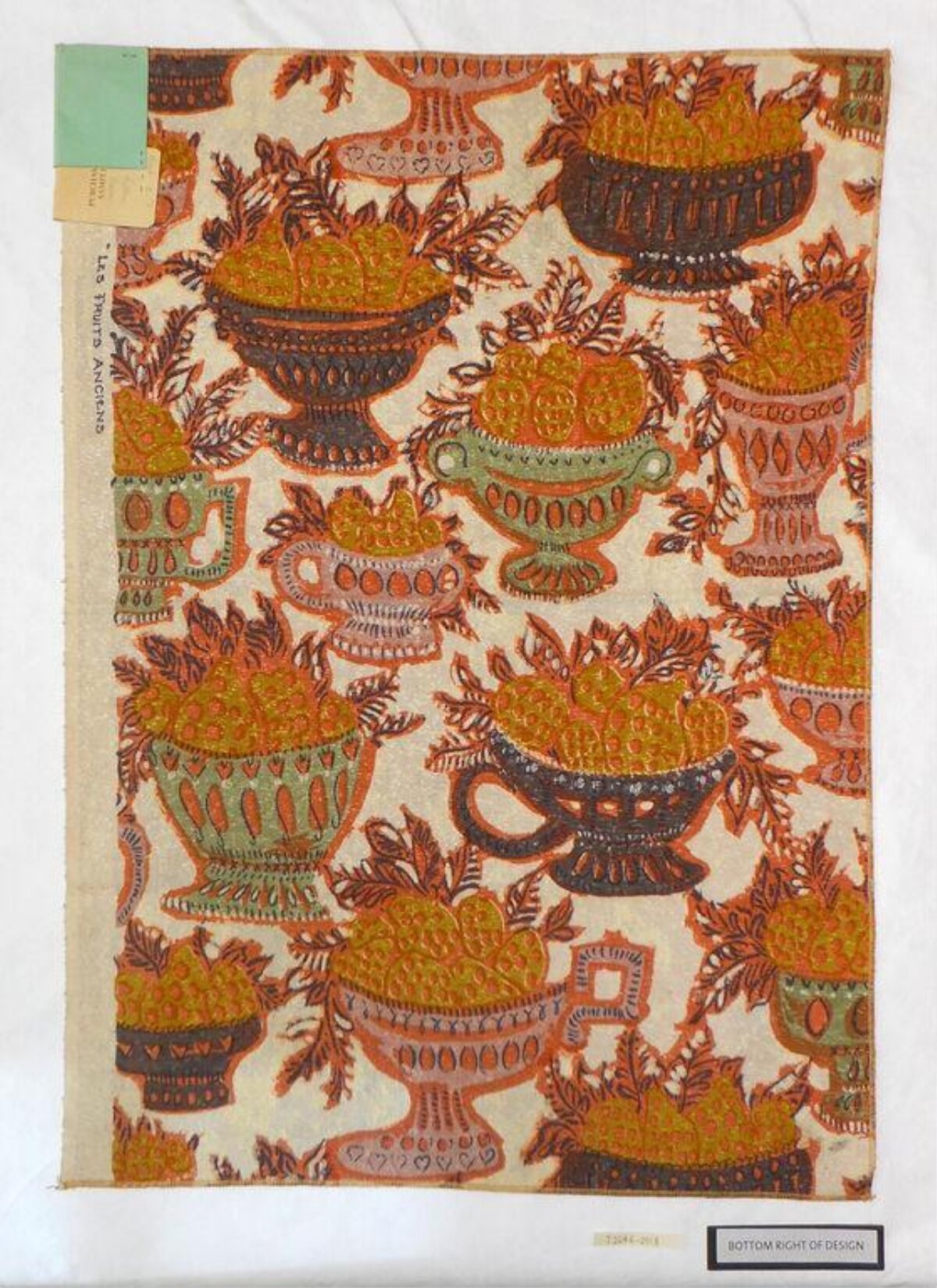 Vintage Fruit Bowl Textile Pattern