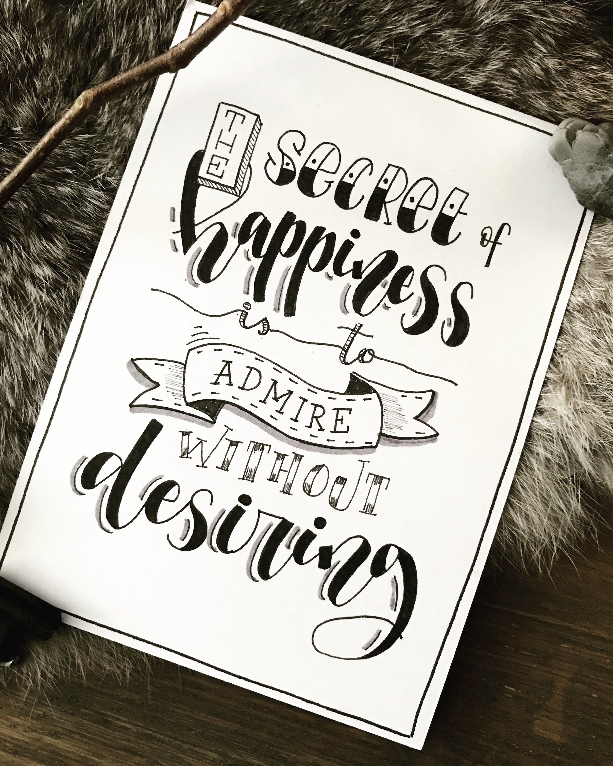 Hand Lettered Happiness Quote