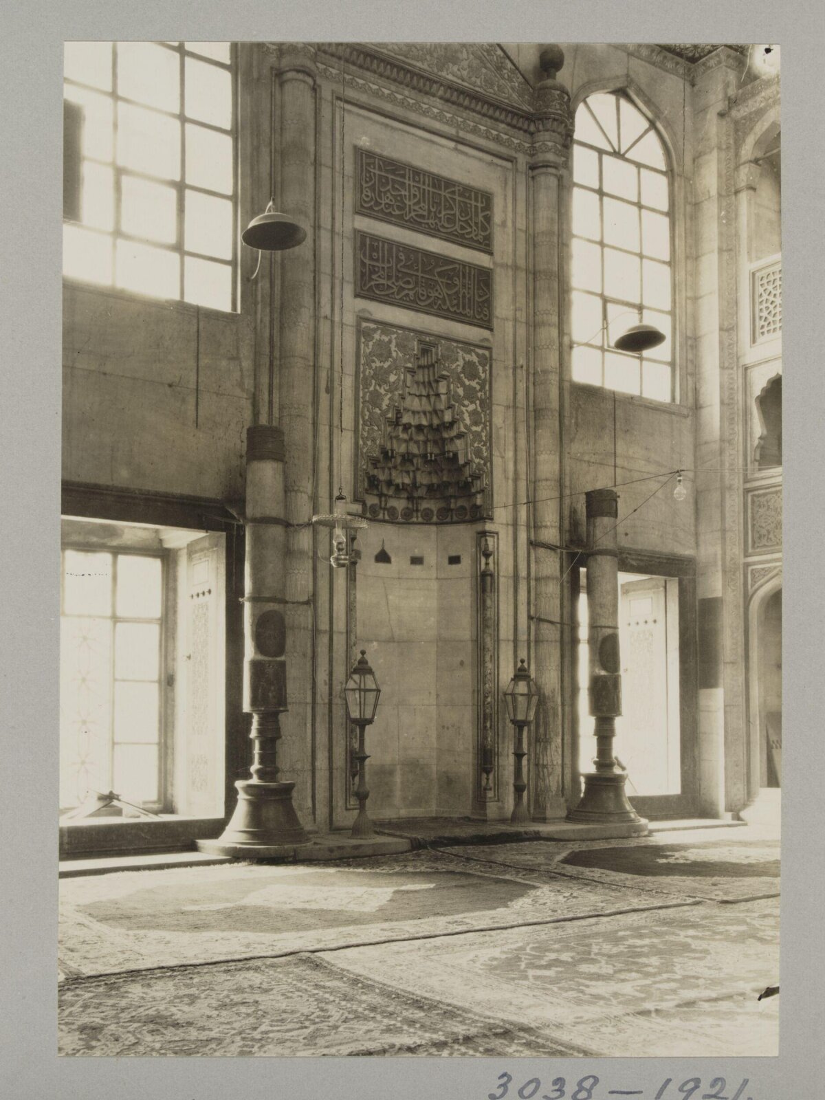Vintage Mosque Interior with Mihrab
