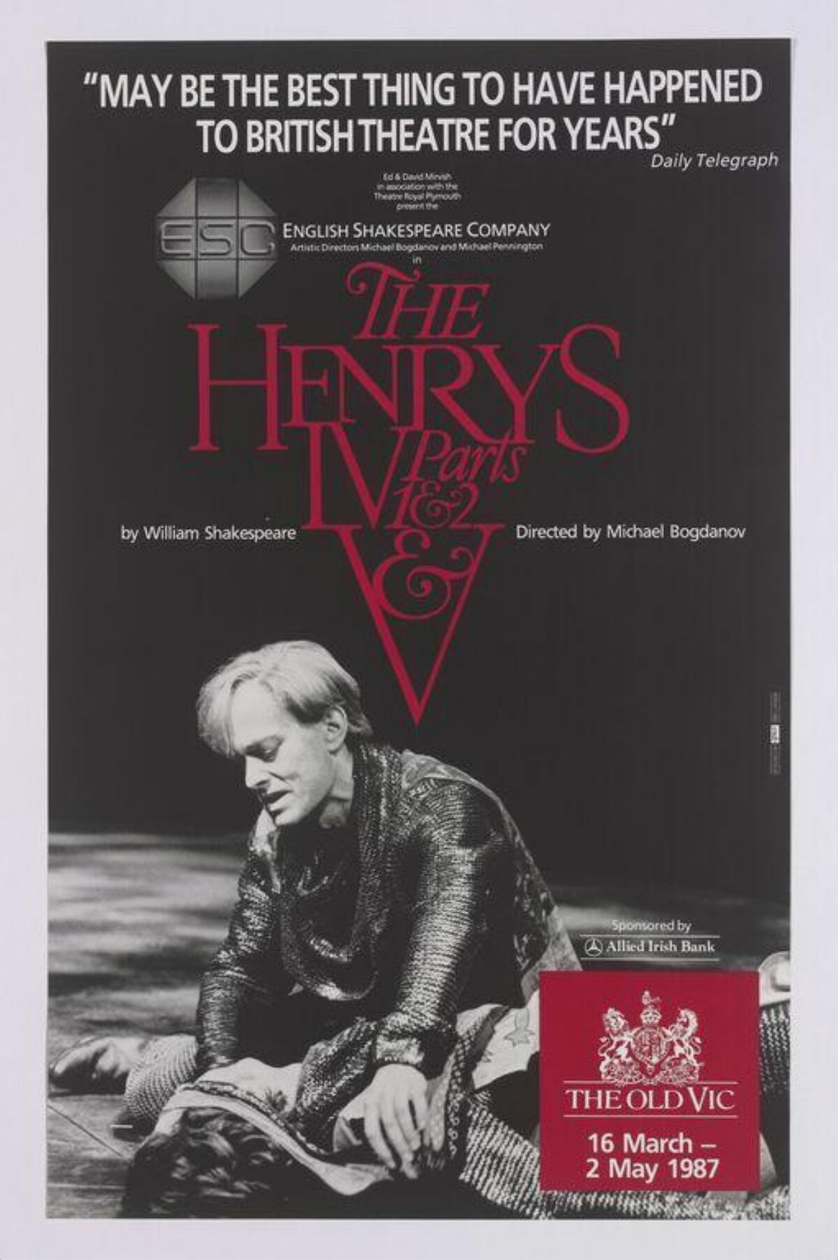 1987 The Henrys Old Vic Theatre Poster