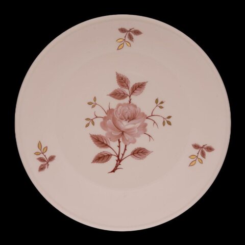 Pink Rose Decorated Ceramic Plate