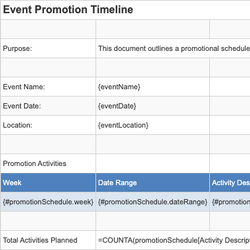 Event Promotion Timeline