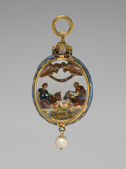 Enamel Nativity Scene Pendant