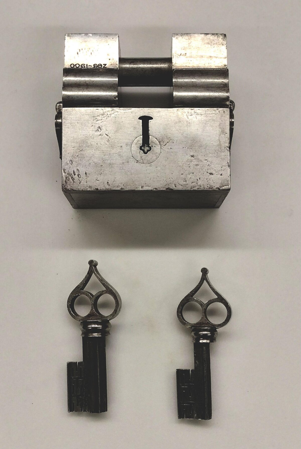 Vintage Steel Padlock With Two Keys