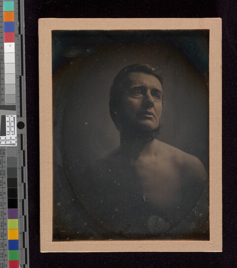 Antique Portrait of Shirtless Man