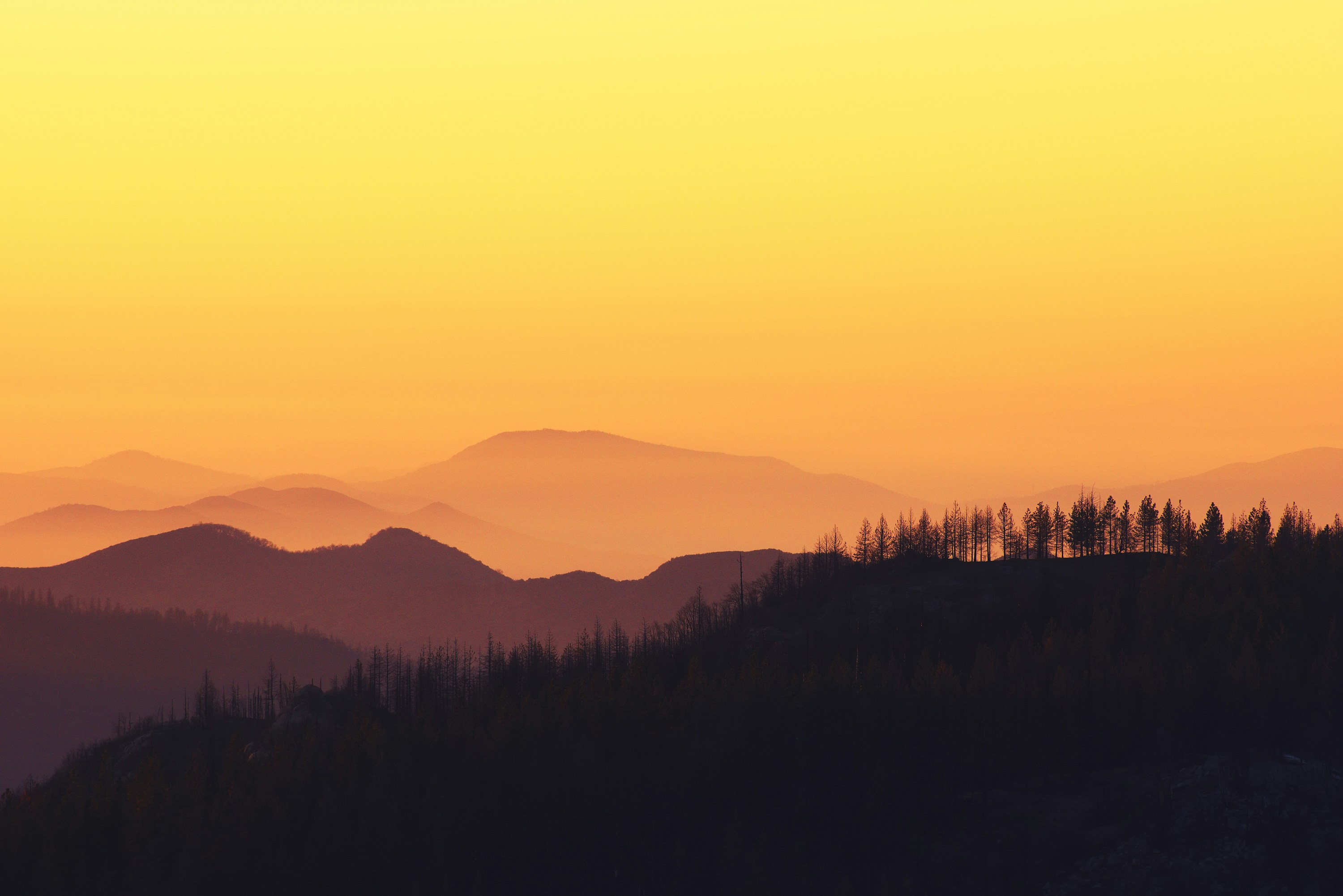 Sunset Layered Mountain Landscape