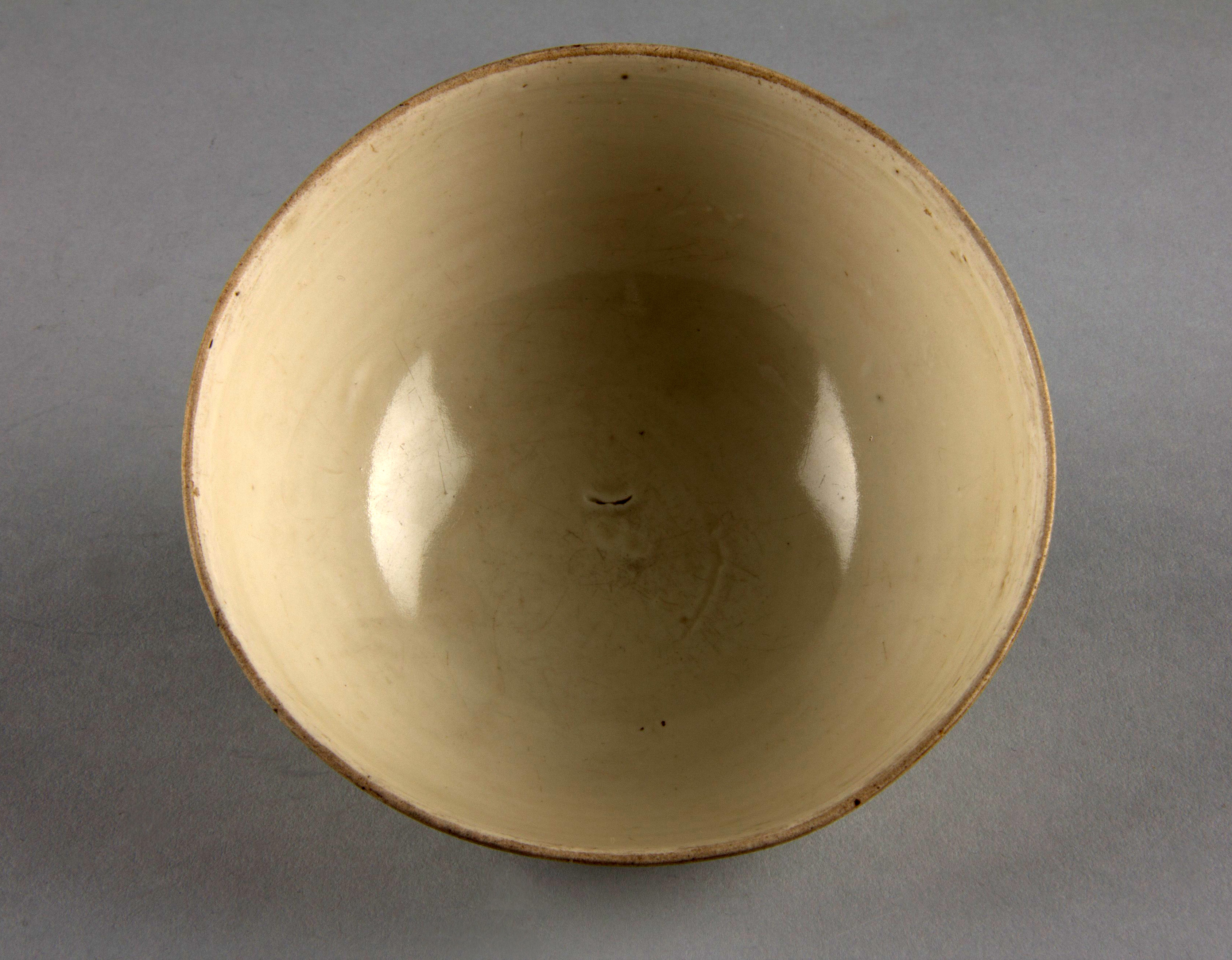 Top View of Ancient White Porcelain Bowl