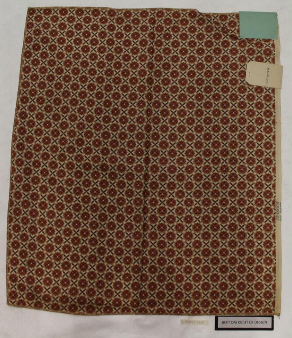 Vintage Geometric Patterned Fabric Sample