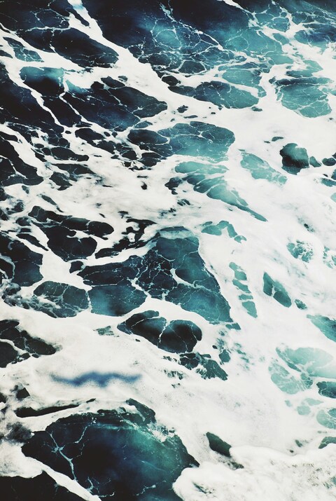 Close-up of Ocean Wave Foam