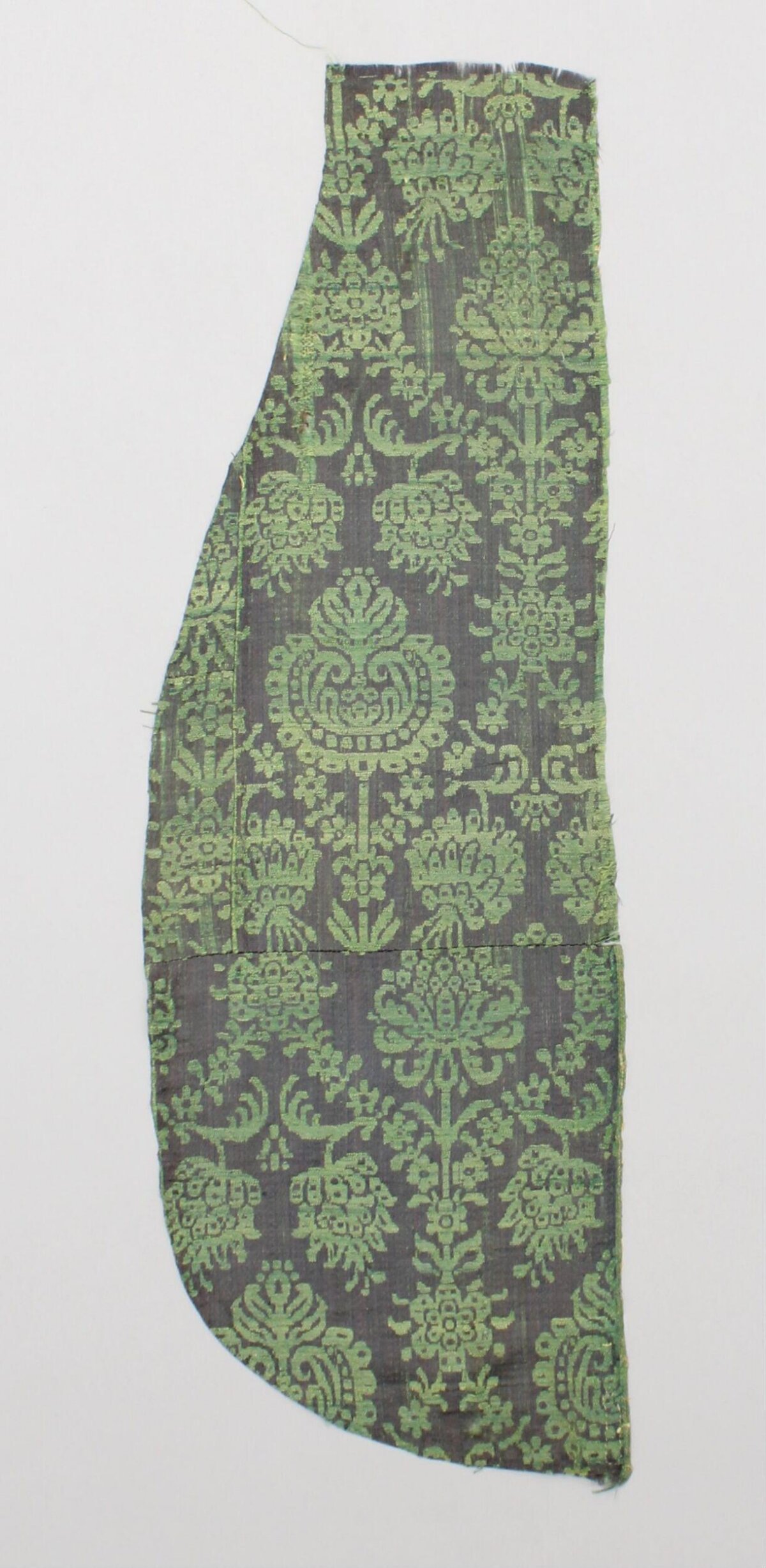 Green Patterned Antique Textile Fragment
