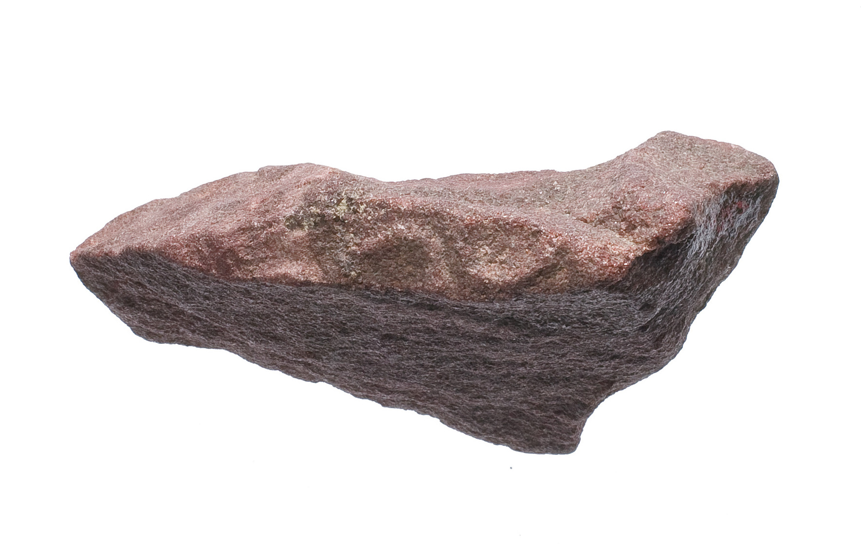 Red Rock Specimen on White Background
