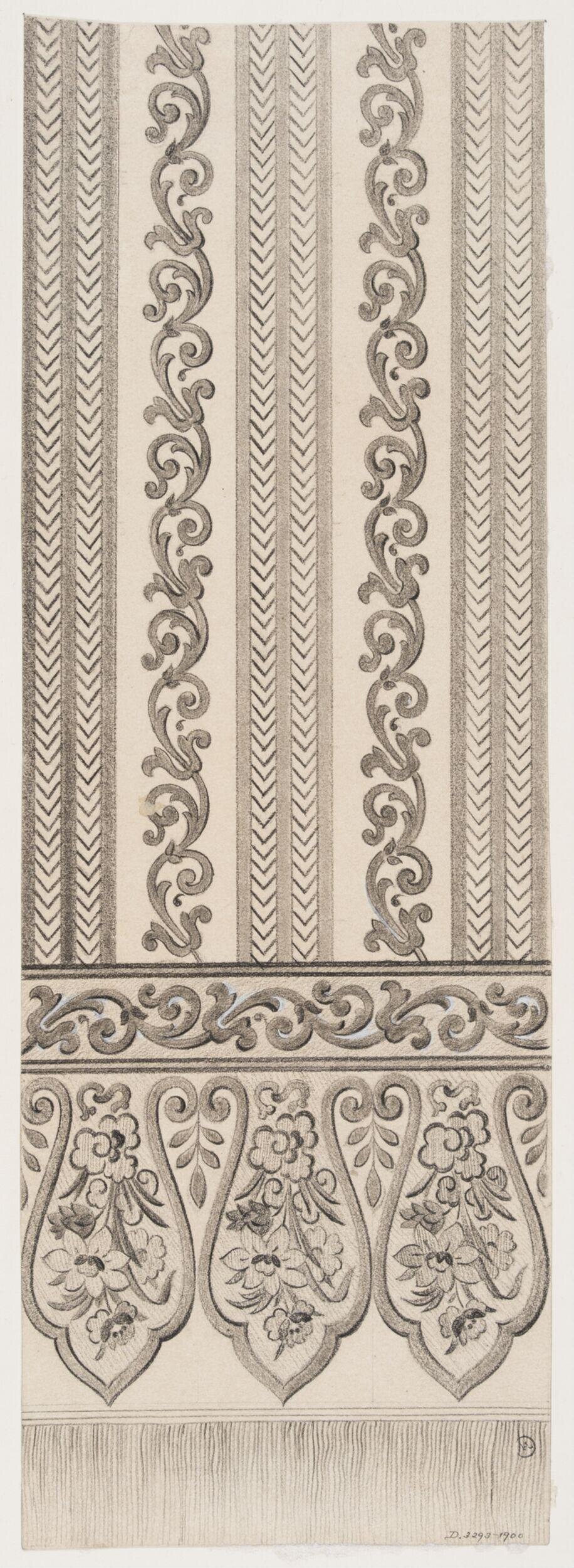 Vintage Textile Pattern Design Sketch