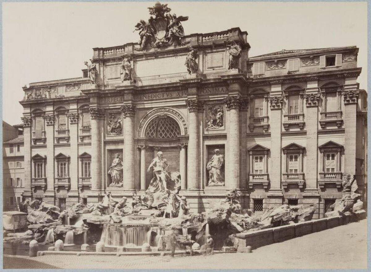 Vintage View of Rome's Trevi Fountain
