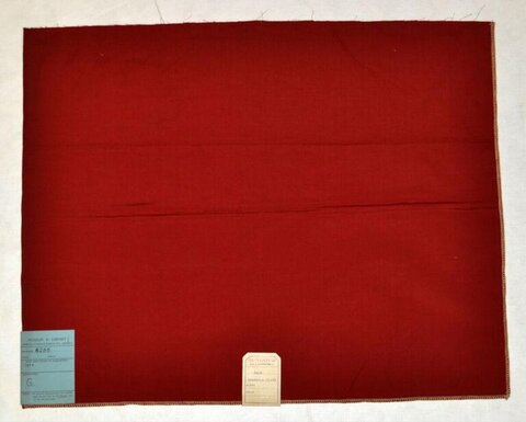 Red Fabric Sample with Labels
