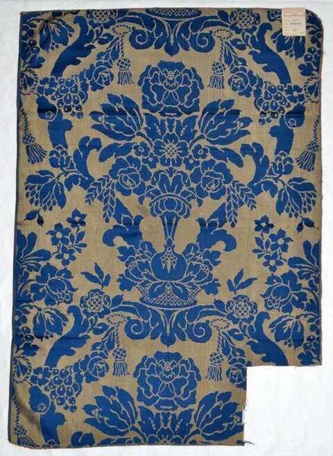 Blue Floral Pattern Textile Sample