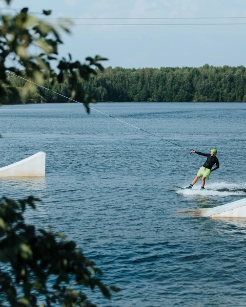 Wakeboarding on a Forest Lake