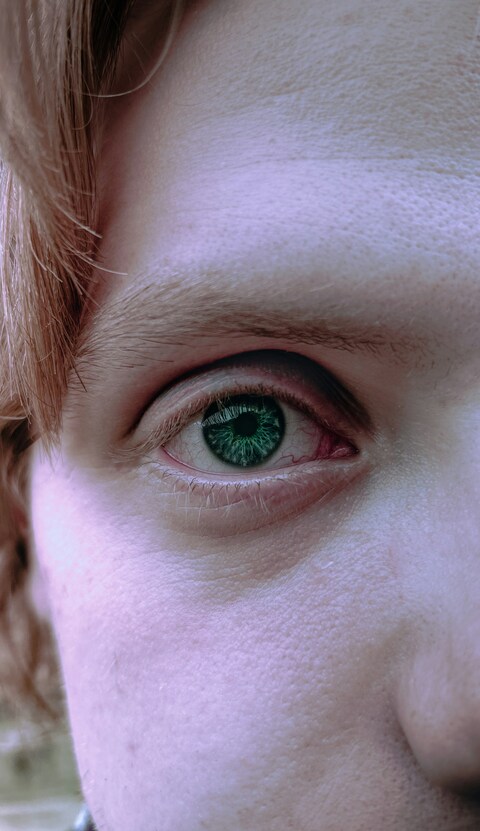 Close Up of a Bright Green Human Eye