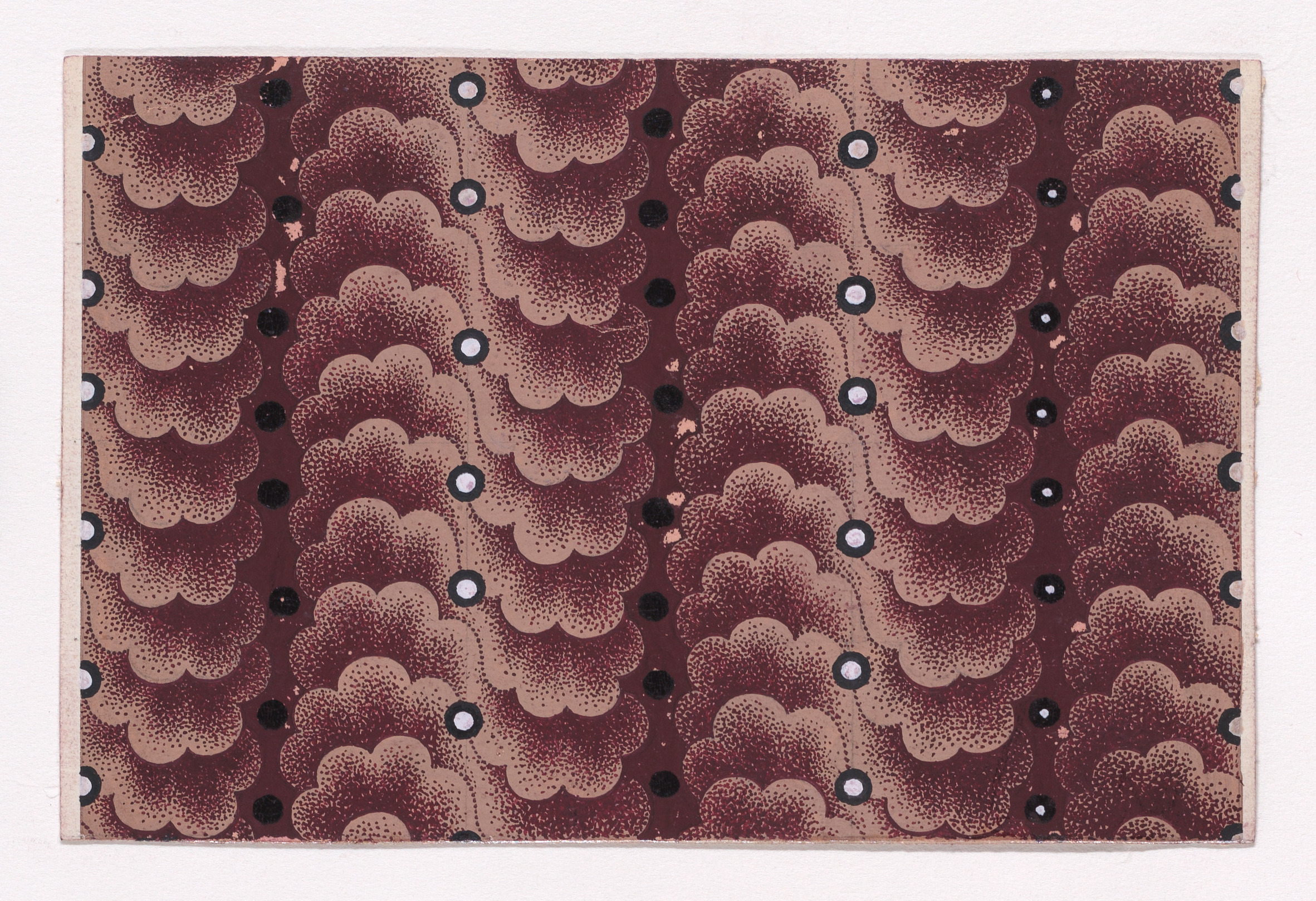 Vintage Red Brown Cloud Dot Pattern