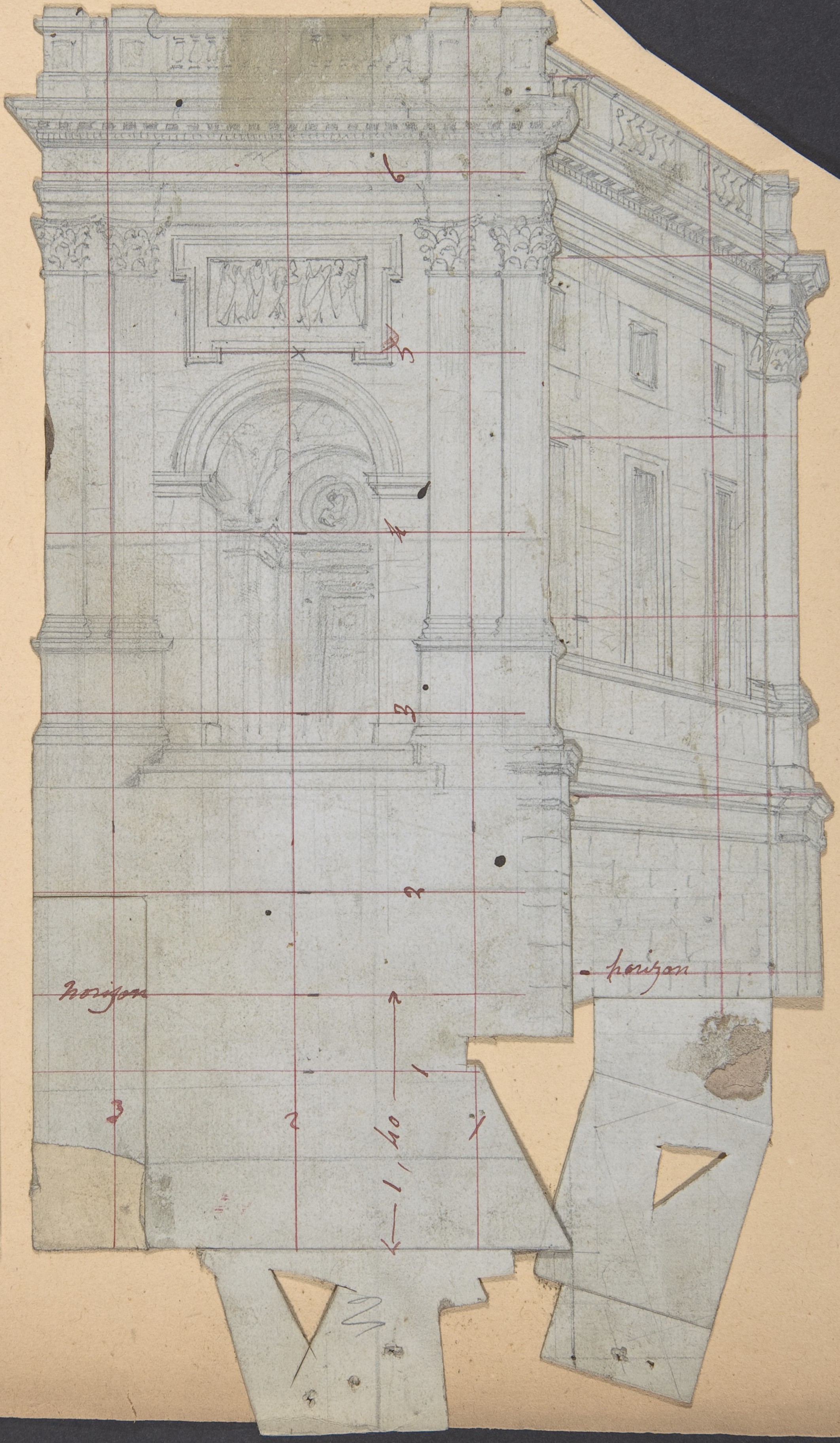 Classical Building Facade Architectural Sketch