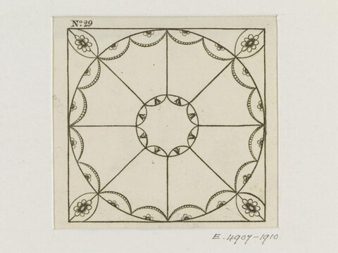 Square Geometric Floral Pattern Design