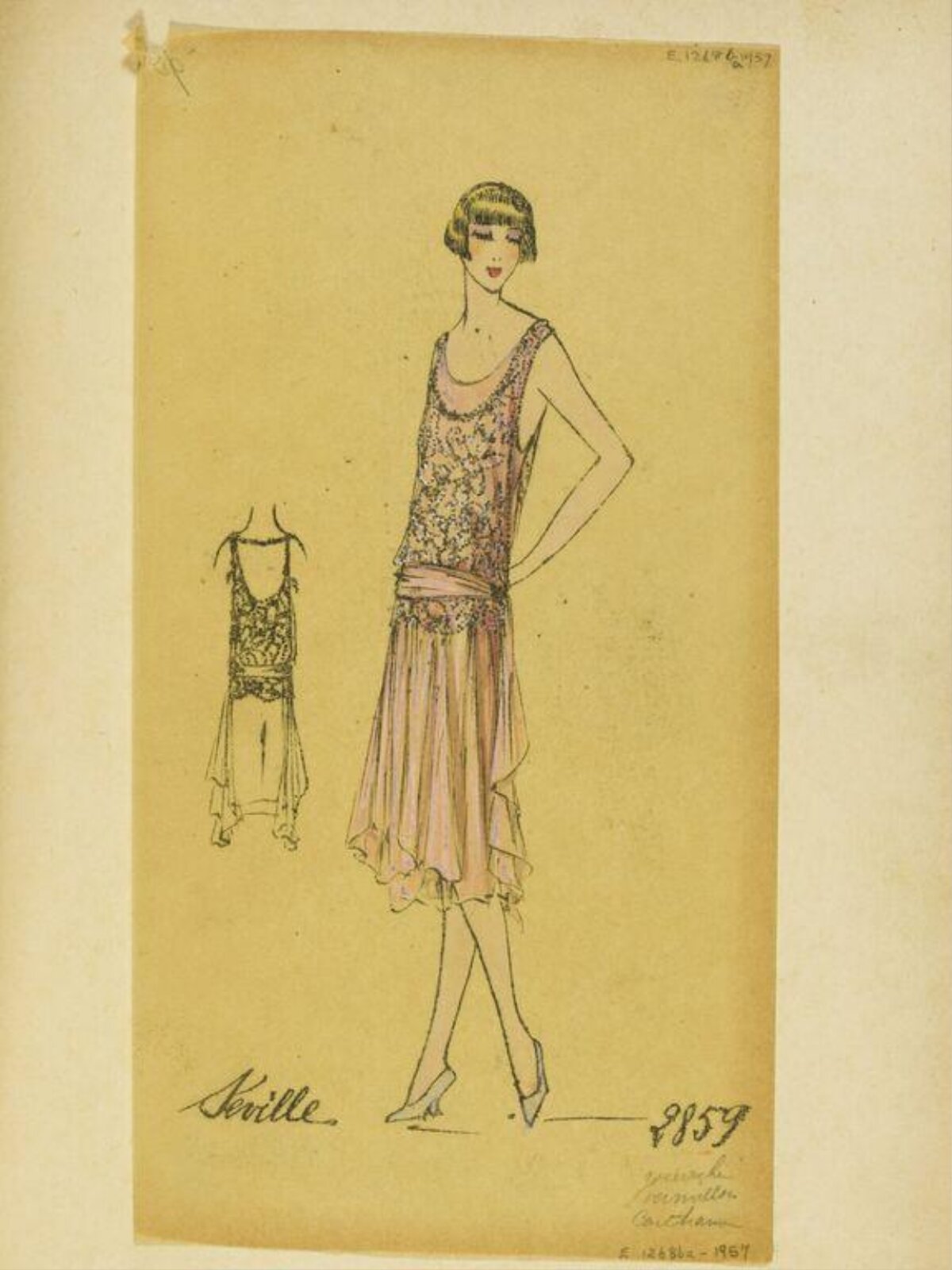 1920s Flapper Dress Fashion Sketch