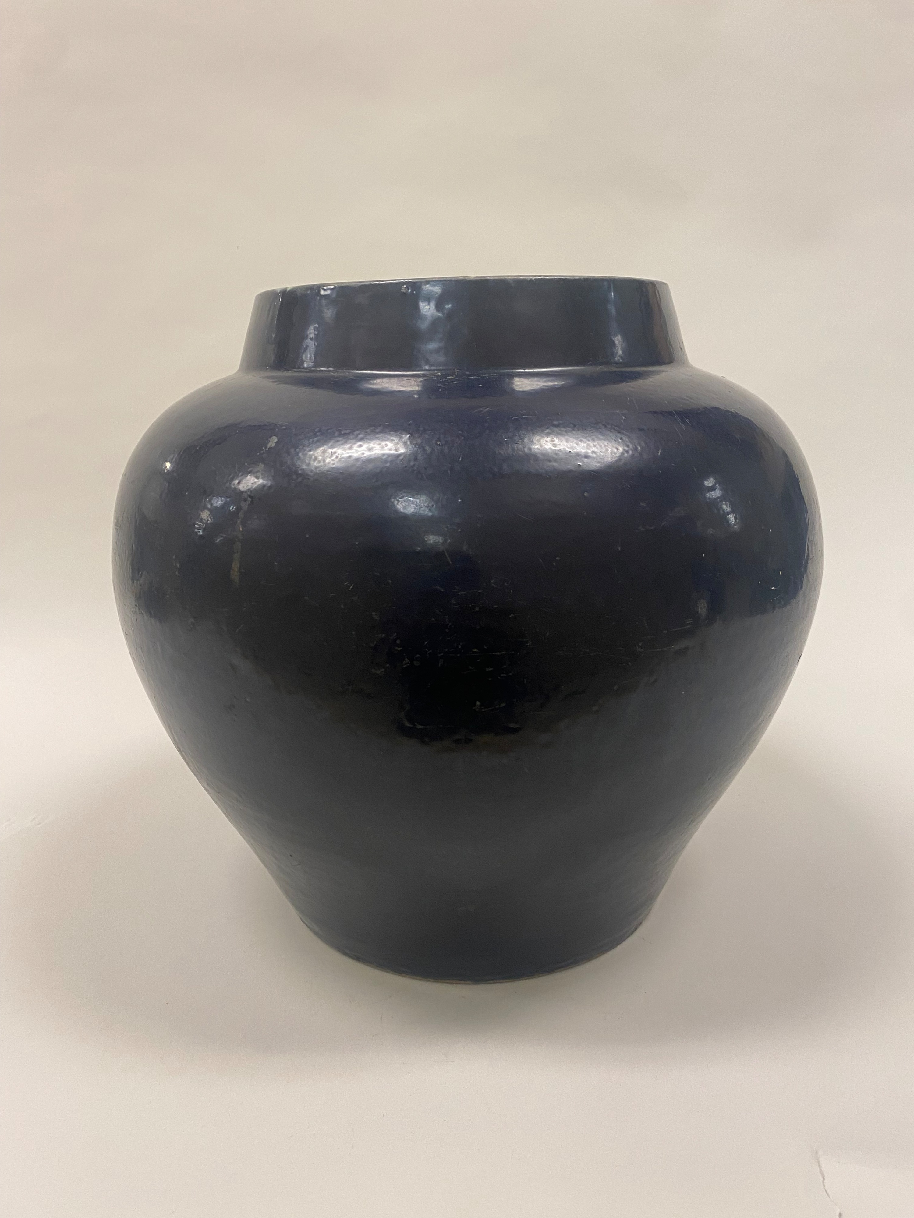 Dark Blue Glazed Porcelain Jar