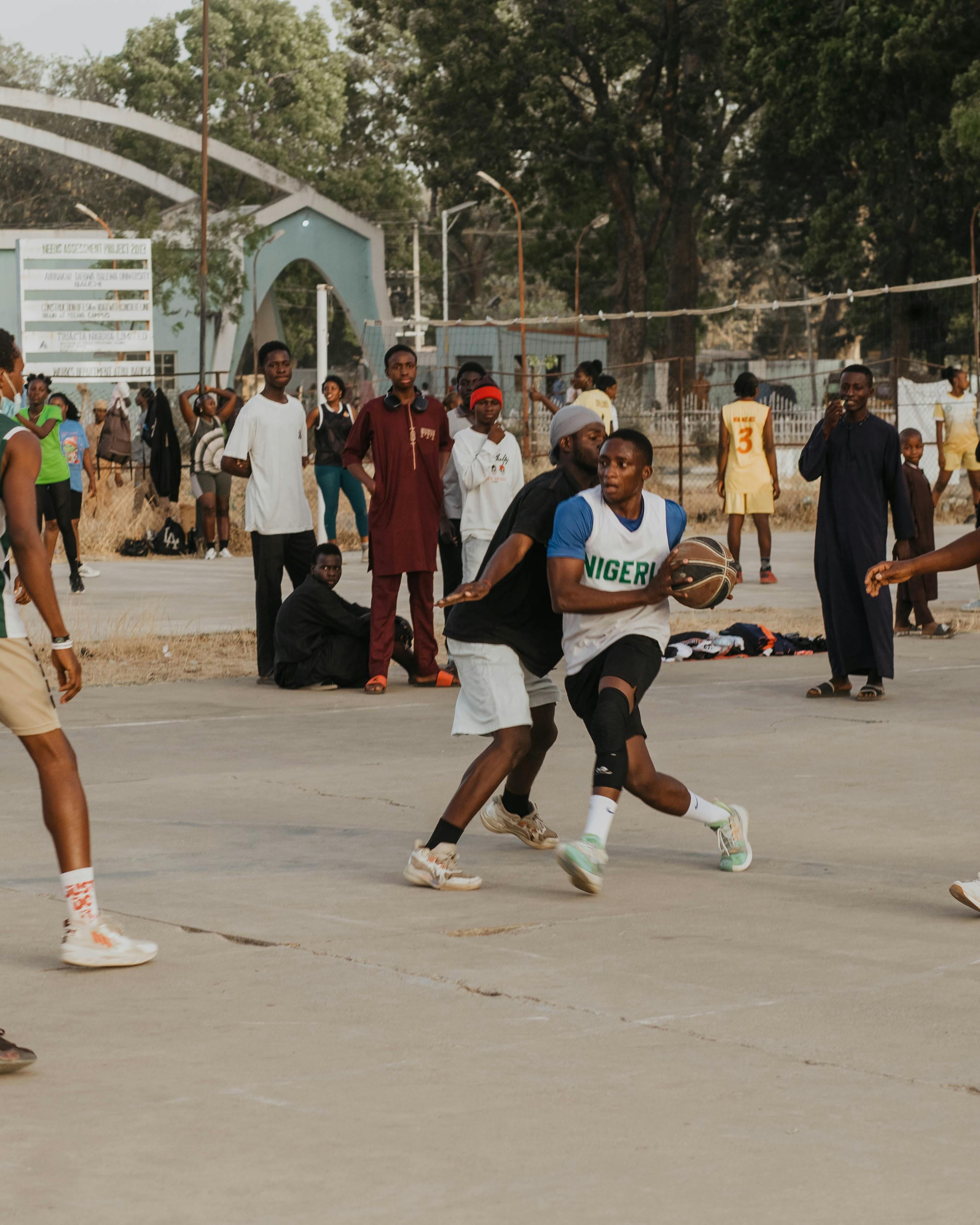 Outdoor Pickup Basketball Game