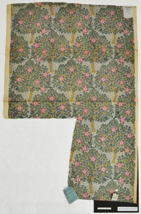 Vintage Floral Patterned Fabric Sample