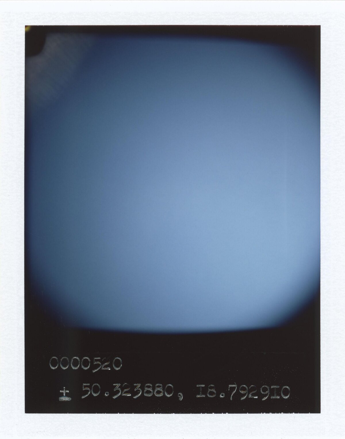 Polaroid Sky with Coordinates