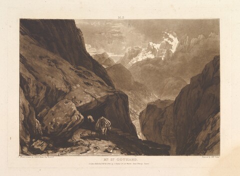 Mt St Gothard Alpine Landscape Engraving