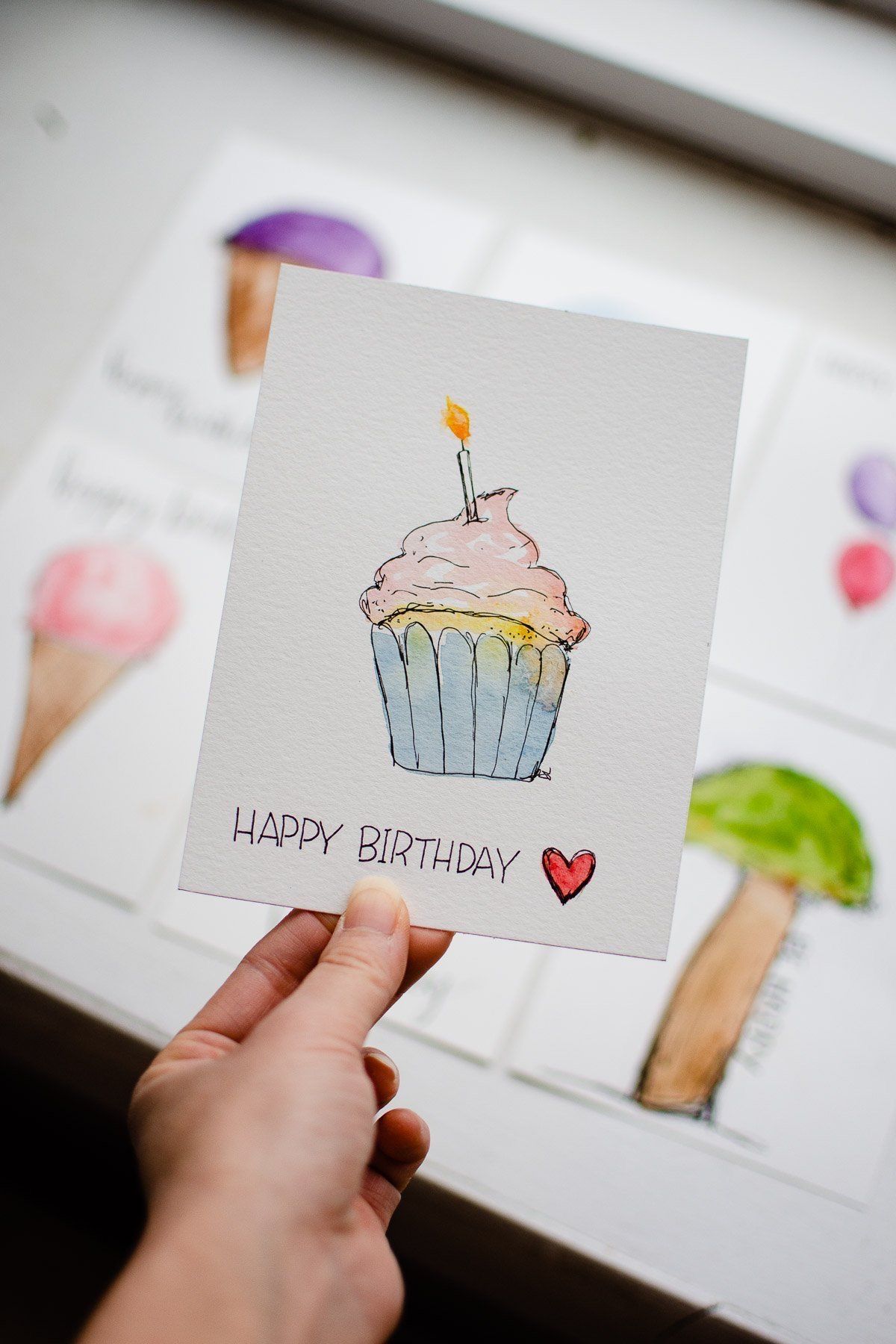 Hand Holding Handmade Birthday Card
